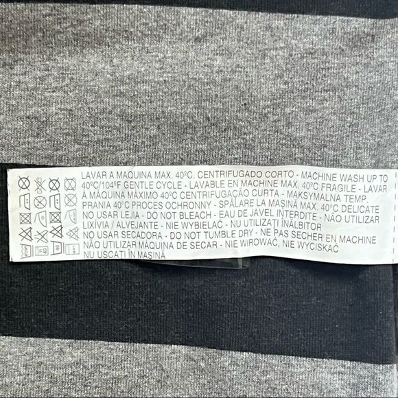 ZARA W&B Collection midi skirt bodycon pencil stretch striped black grey size M - Picture 10 of 13